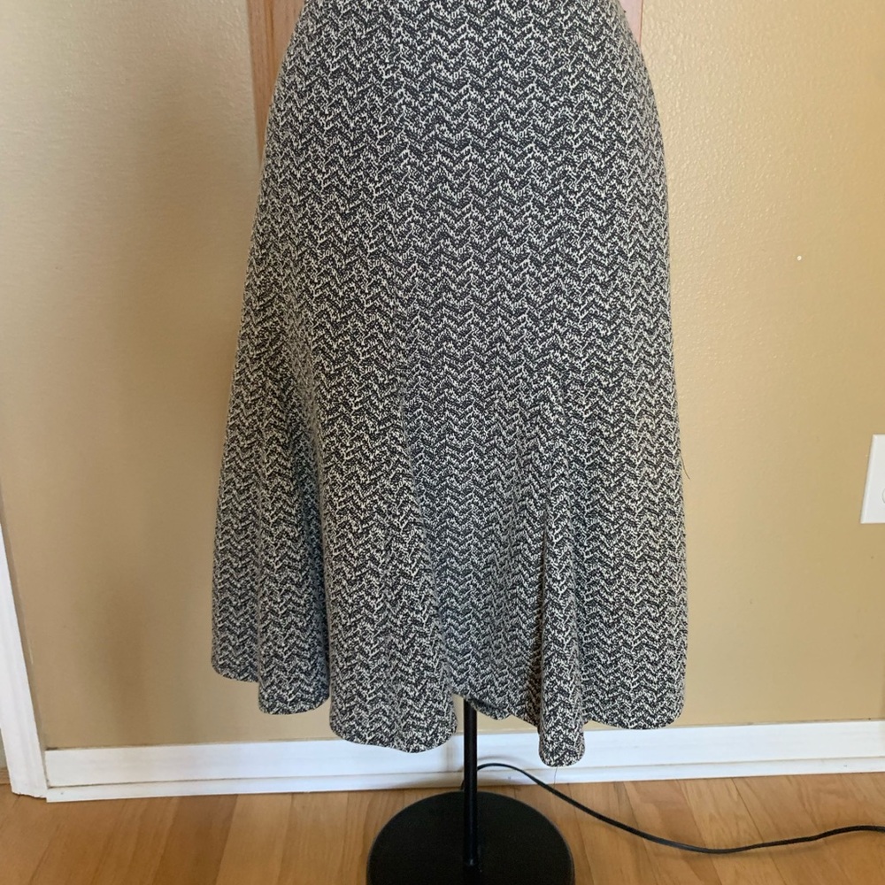Knit Black and White A-Line Skirt